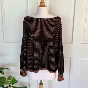 French Connection Black and Multi-Colored Sweater